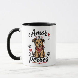 Caneca Amor e Cães Design Divertido para Amantes de Cães