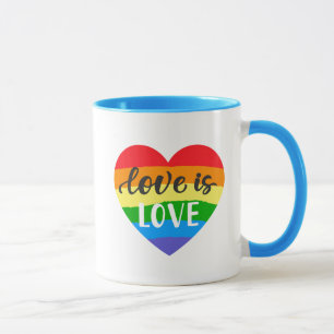 Caneca Amor é Coração Arco-Íris