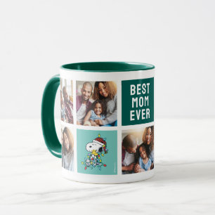 Caneca Amor e Luzes de Natal - Colagem de Fotos da Mãe