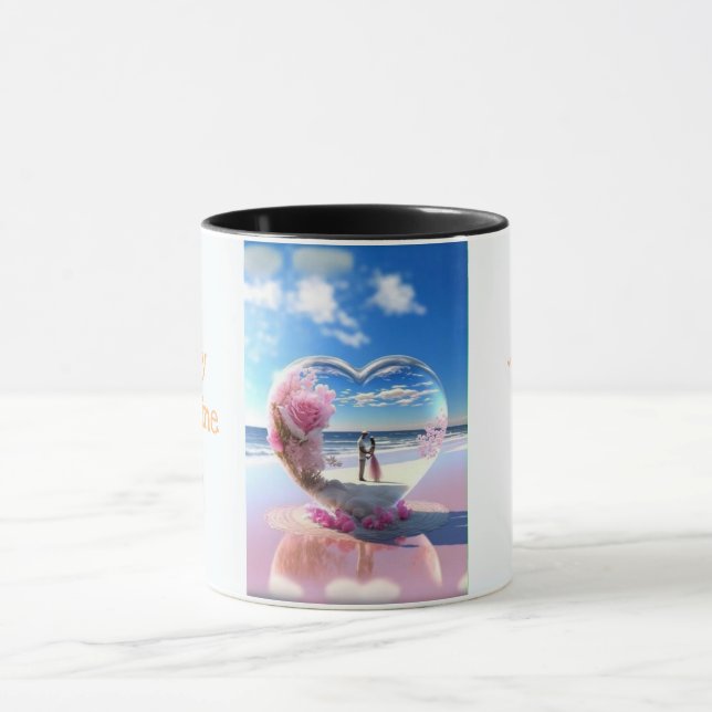 Caneca Amor em uma caneca: Feliz dia de os namorados Tran (Centro)
