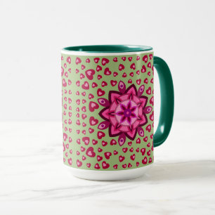 CANECA AMOR FLOR CORAÇÃO ANIVERSÁRIO NAMORADOS MUG