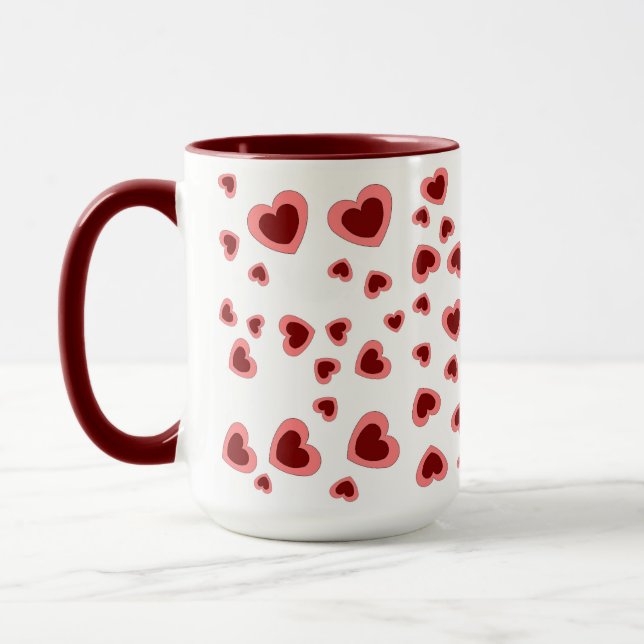 CANECA AMOR FLOR CORAÇÃO ANIVERSÁRIO NAMORADOS MUG (Esquerda)