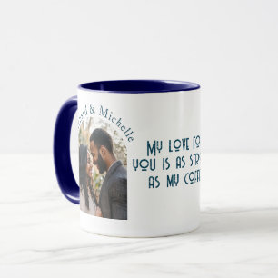 Caneca Amor forte como café Eu personalizo Photo Blue