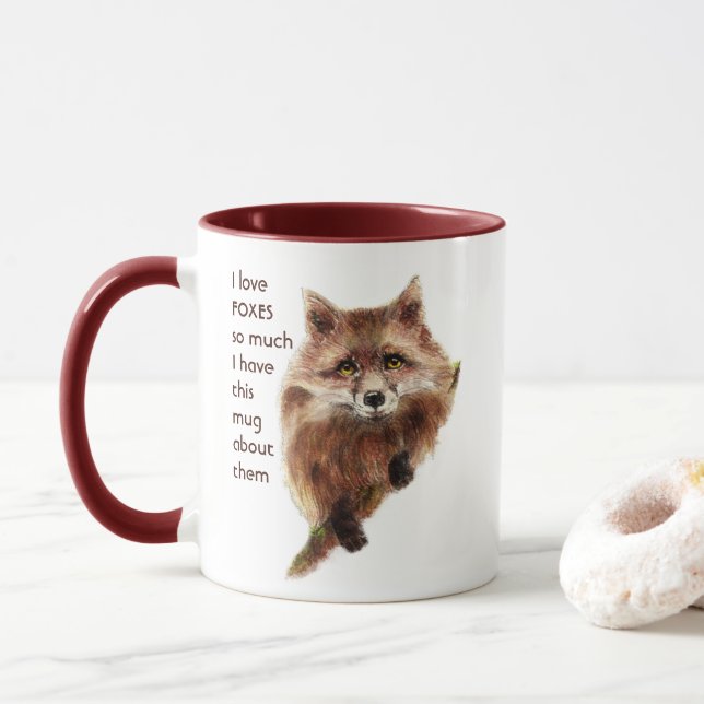 Caneca Amor, FOX ANIMAL, tanto que eu me divirto, citar M (Com Donut)