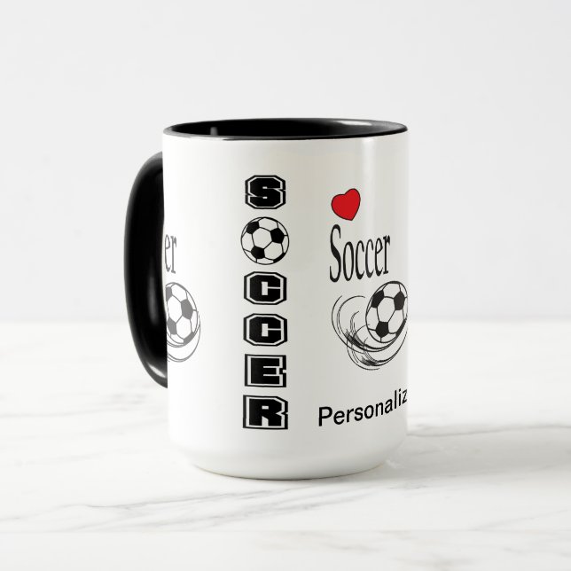 Caneca Amor ⚽ Futebol - Personalizar (Frente Esquerda)