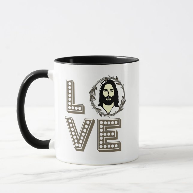 Caneca Amor Jesus Café Mug, Bíblia popular cita versos (Esquerda)