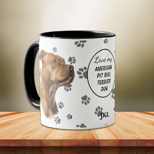 Caneca Amor Minha Pegada de Cachorro American Pit Bull Te