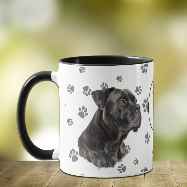 Caneca Amor Minha Pegada de Cachorro Cane Corso (Criador carregado)