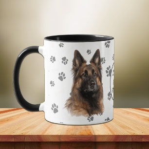 Caneca Amor Minha Pegada de Cachorro Tervuren Belga