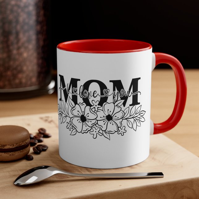 Caneca Amor para sempre - Mug de café da mãe personalizad (I Love You MOM Personalized Motherday Mug)