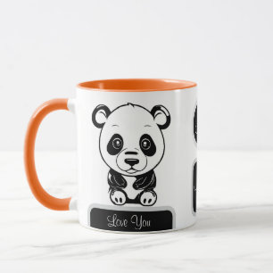 Caneca Amor Personalizado por Urso de Panda Kawaii Cute M