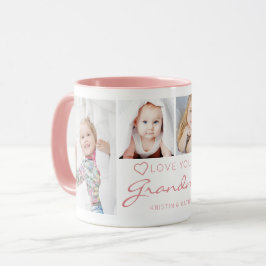 Caneca AMOR Personalizado VOCÊ GRANDMA 4 Rosa Fotográfico