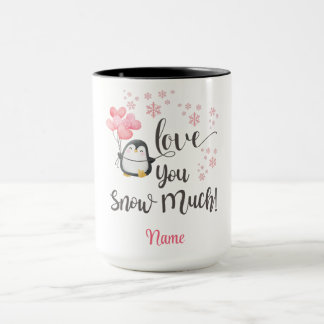 Caneca Amor - Pinguim Namorados Bonito Personalizado