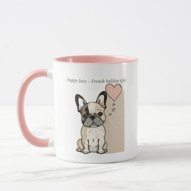 Caneca Amor puppy - Estilo de buldogue francês (Esquerda)