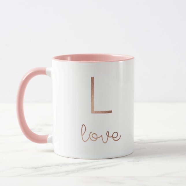 Caneca Amor Rosa Dourado | Mug De Duas Toneladas (Esquerda)