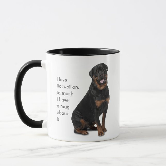 Caneca Amor Rotweillers Cachorros Tão Divertidos Que Cita (Esquerda)