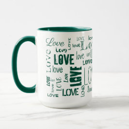 Caneca Amor verde! Tipografia