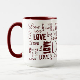 Caneca Amor vermelho! Tipografia
