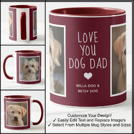 Caneca Amor Você Fotos de Papai Cachorro Moderno Marrom C