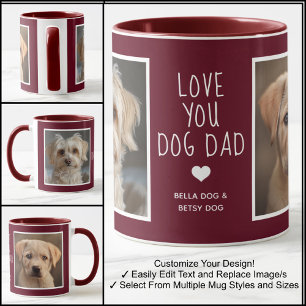 Caneca Amor Você Fotos de Papai Cachorro Moderno Marrom C