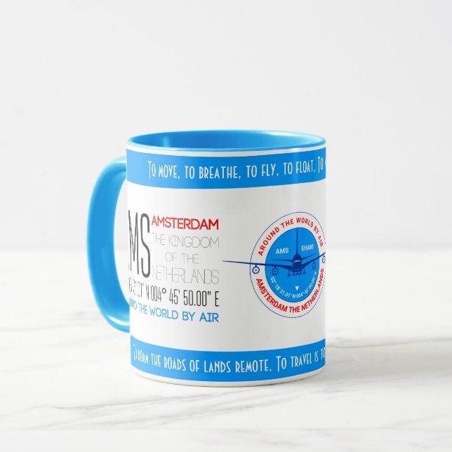 Caneca Amsterdã, Países Baixos elegante (Frente Esquerda)