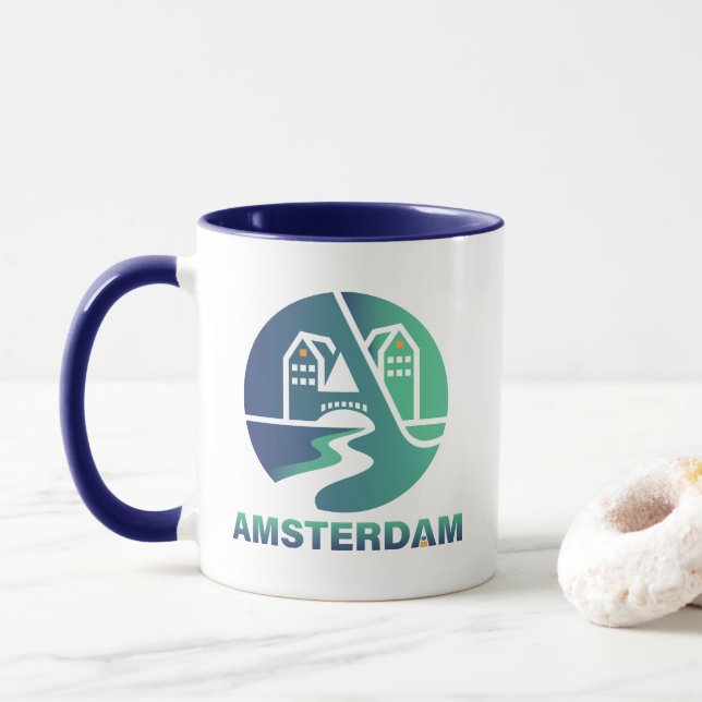 Caneca Amsterdã Países Baixos Europa (Com Donut)