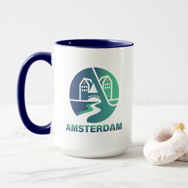 Caneca Amsterdã Países Baixos Europa (Com Donut)