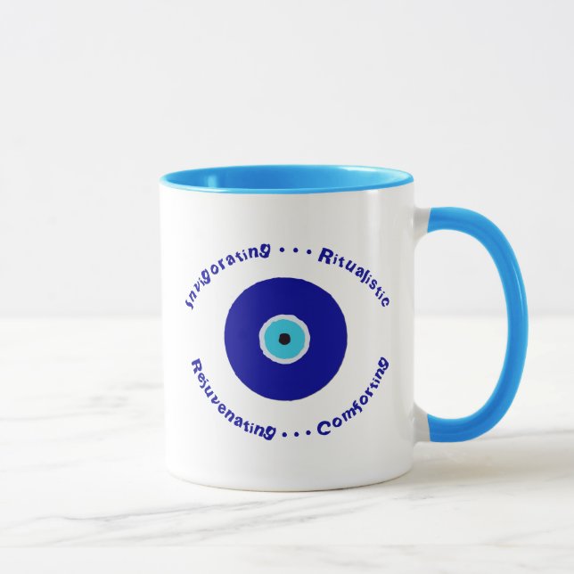 Caneca Amuleto de Olhos Azuis de Sonho Personalizado (Direita)