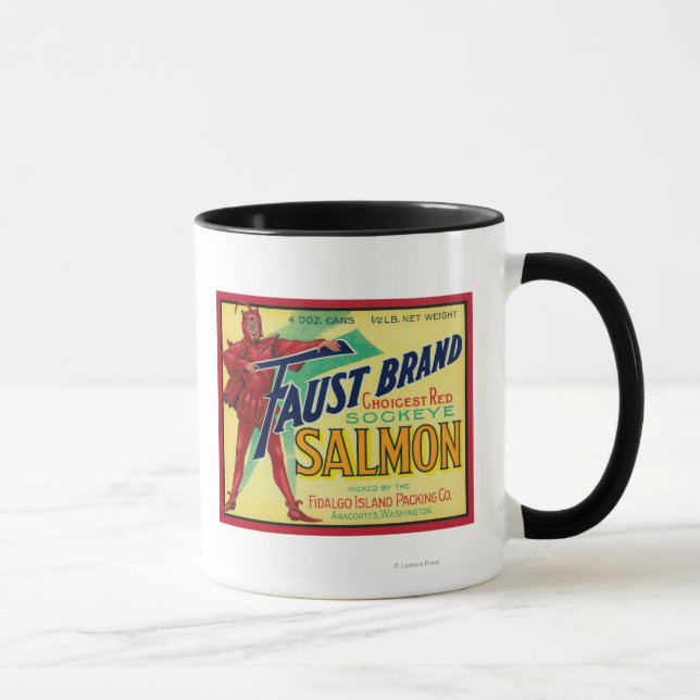 Caneca Anacortes, Washington - Rótulo do Caso Salmão Faus (Direita)