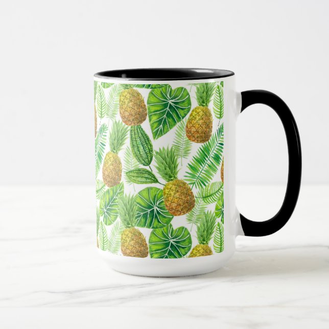 Caneca Ananás e folhas tropicais (Direita)