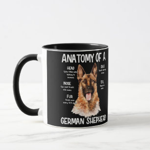 Caneca Anatomia De German shepherd Para Cachorros