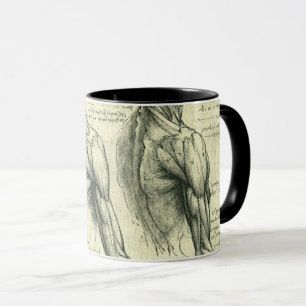 Caneca Anatomia do Braço e Ombro de Leonardo da Vinci