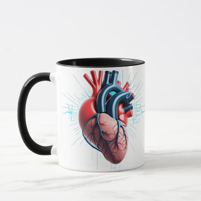 Caneca Anatomical Heart – Artistic Medical Illustration  (Esquerda)