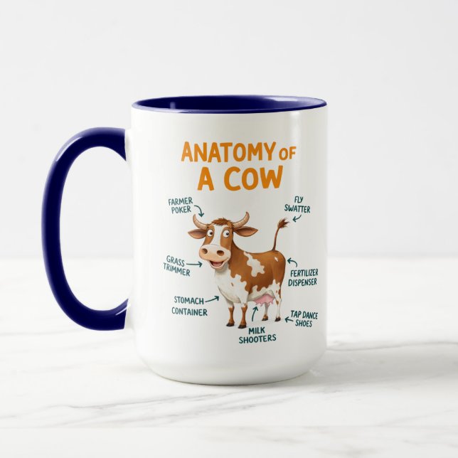 Caneca Anatomy of a Cow Mug | Funny Doctor Day (Esquerda)