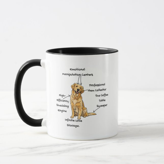 Caneca Anatomy of a Golden Retriever - Funny Dog Mom/Dad  (Esquerda)