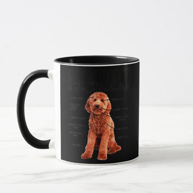 Caneca Anatomy Of A Goldendoodle Funny Cute Dog Doodle (Esquerda)
