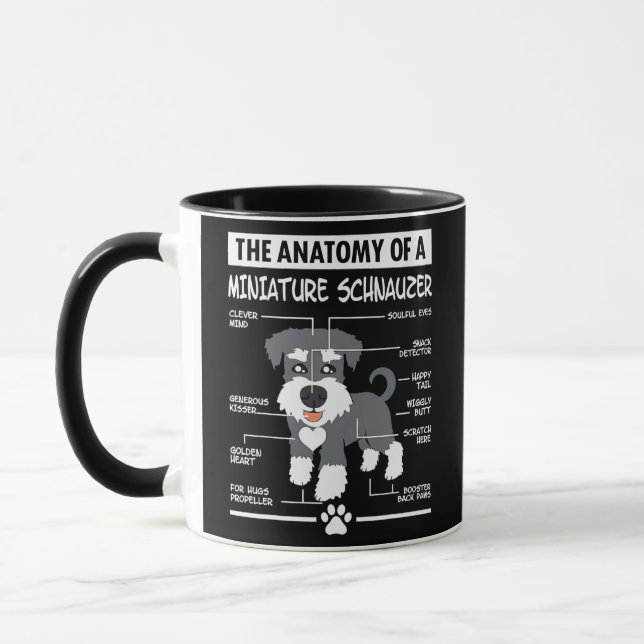 Caneca Anatomy Of A Miniature Schnauzer Dog Dog Mom Dog (Esquerda)