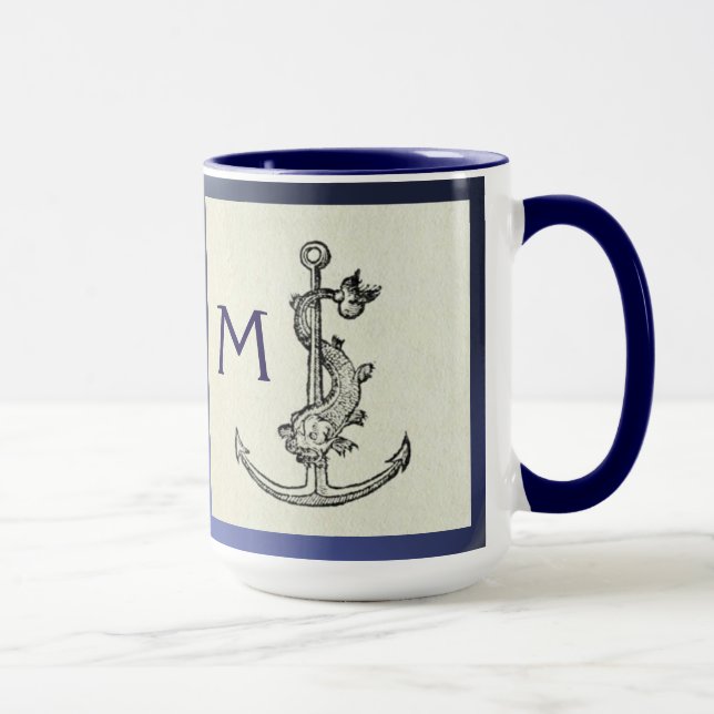 Caneca ANCHOR ANTICO E Marinho NAUTELÁTICO PEIXE Monogram (Direita)
