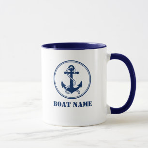 Caneca Anchor & Rope Adicionar Nome de Barco Mug