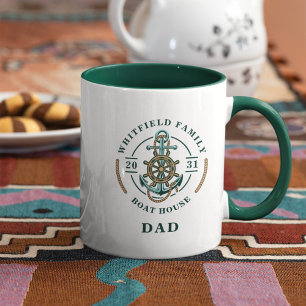 Caneca Âncora da Casa de Barcos Roda de Barco Personaliza