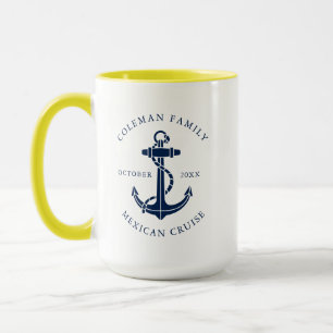 Caneca Âncora de barco náutico da família personalizada