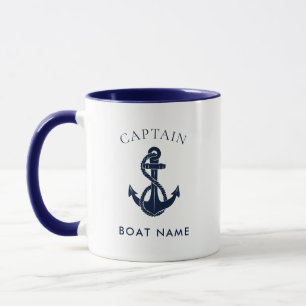 Caneca Âncora de Capitão Náutico Personalizada