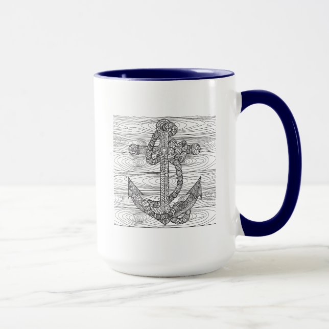 Caneca Âncora e corda do estilo (Direita)