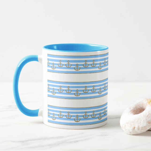 Caneca Âncora ouro, símbolos do amor. (Com Donut)