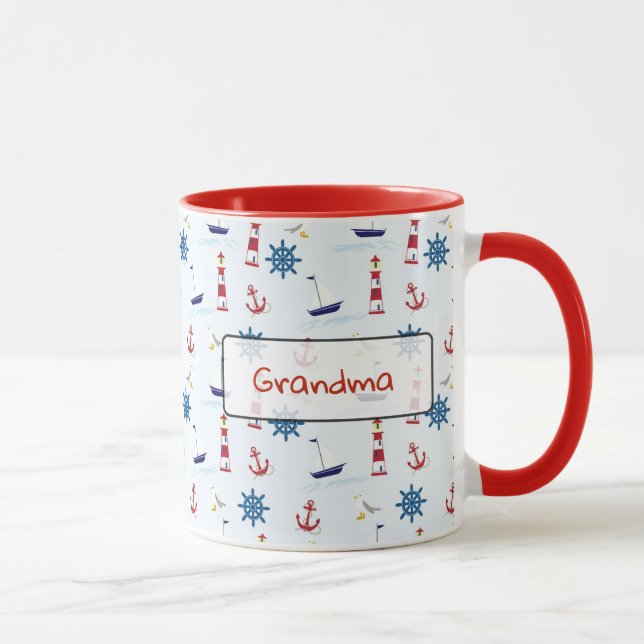 Caneca Ancoras e Faróis Oceânicos Náuticos Personalizados (Direita)