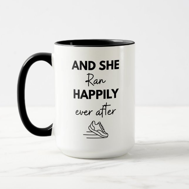 Caneca And She Ran Happily Ever After Running Marathon (Esquerda)