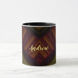 Caneca ANDREW ~ GLOSSY 3D Glossy Black Brown Green