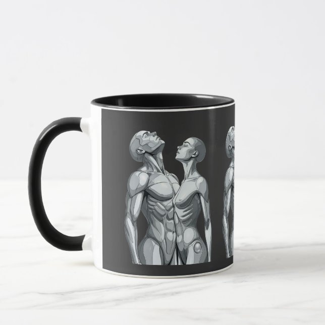 Caneca Android Union: Cyborg Couple Two-Tone Coffee Mug (Esquerda)