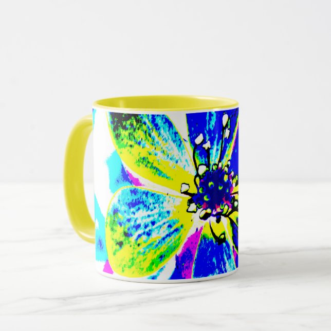 Caneca anêmona azul (Frente Esquerda)