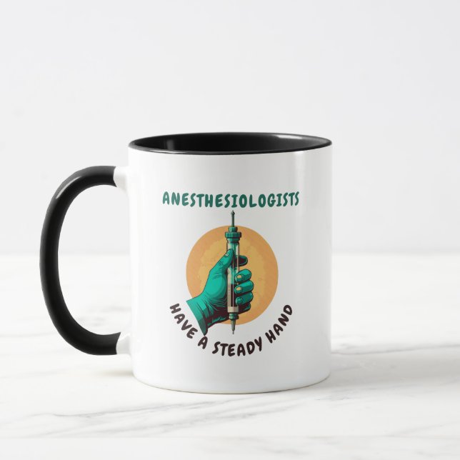 Caneca Anestesiologistas têm mão firme, Anestesia (Esquerda)
